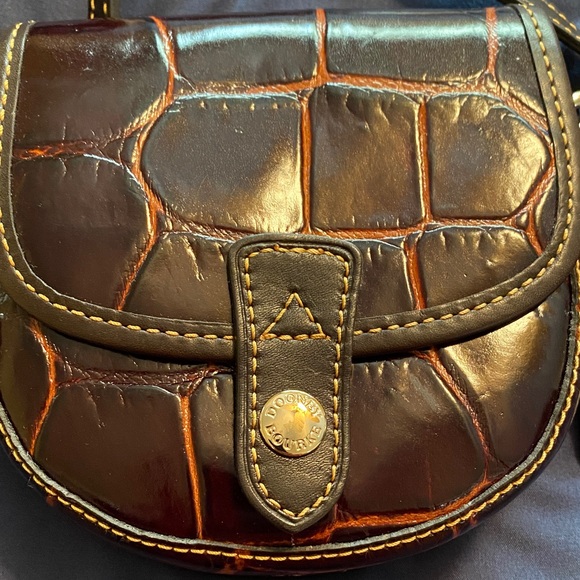Dooney & Bourke Dark Brown Croc-Embossed Crossbody Bag - Picture 3 of 6